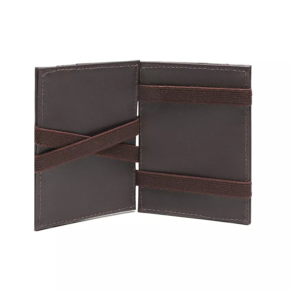 Carteira Mágica Masculina Em Couro Marrom - CAFÉ