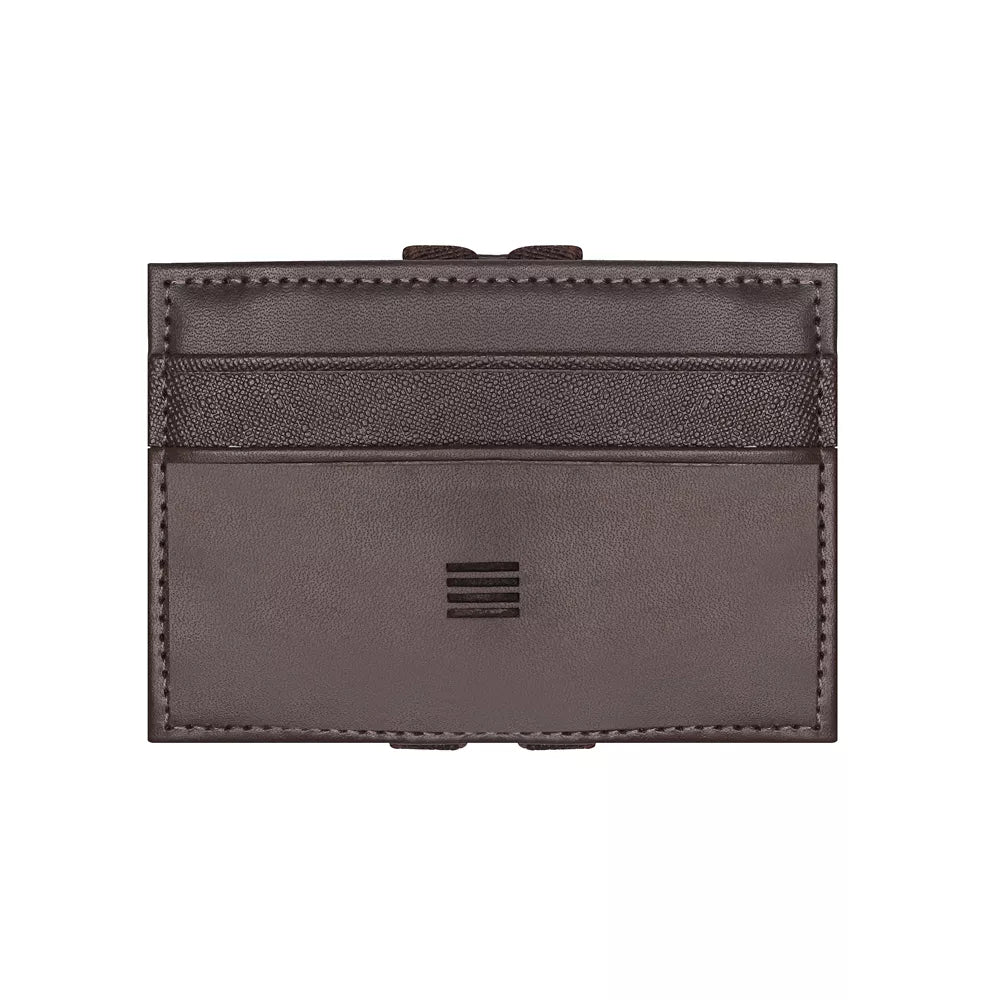 Carteira Mágica Masculina Em Couro Marrom - CAFÉ